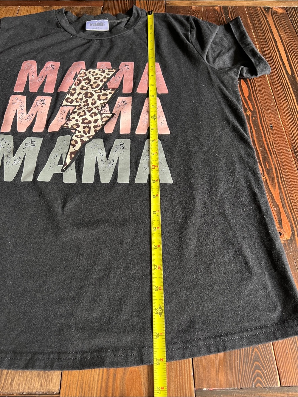 Salti Road Mama Graphic Tee Black Leopard Lightning Bolt Relaxed Fit cowgirl mom - Picture 10 of 11